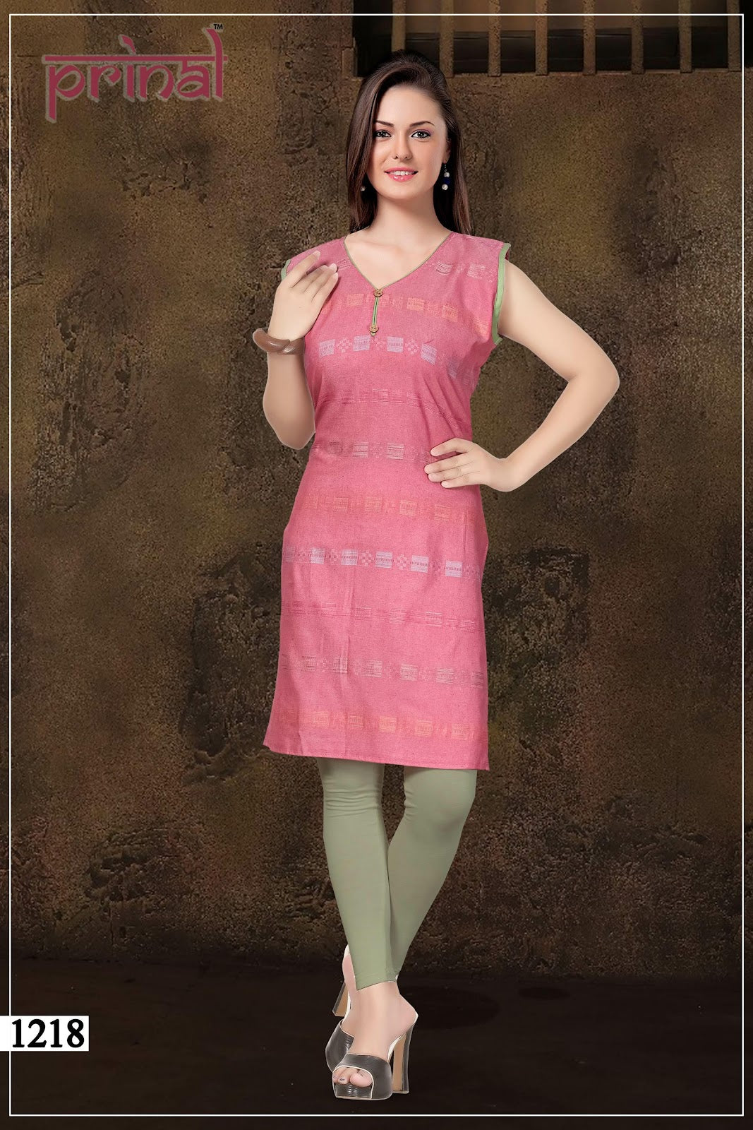 Chul Bule Prinal Cotton Knee Length Kurtis Wholesale Price