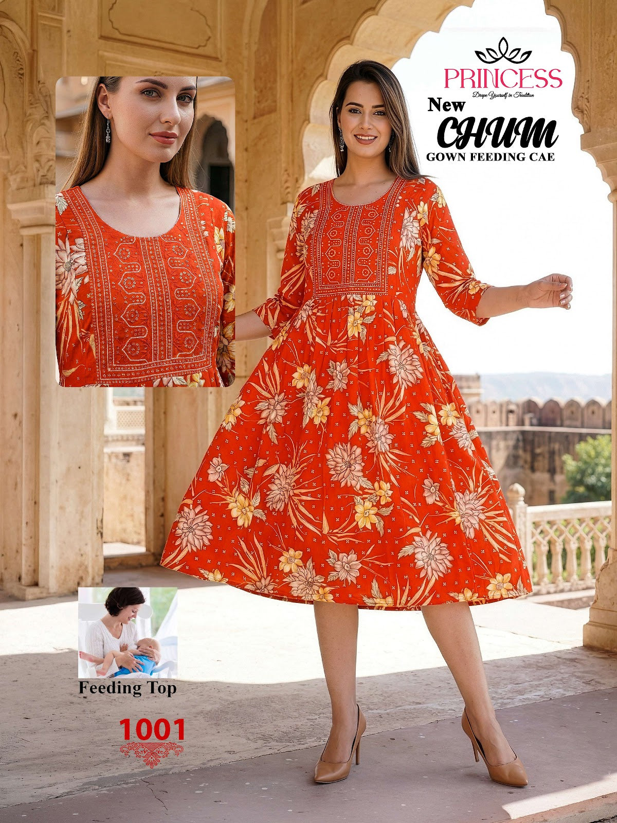 Chum Princess Creation Reyon Feeding Kurtis Exporter Gujarat