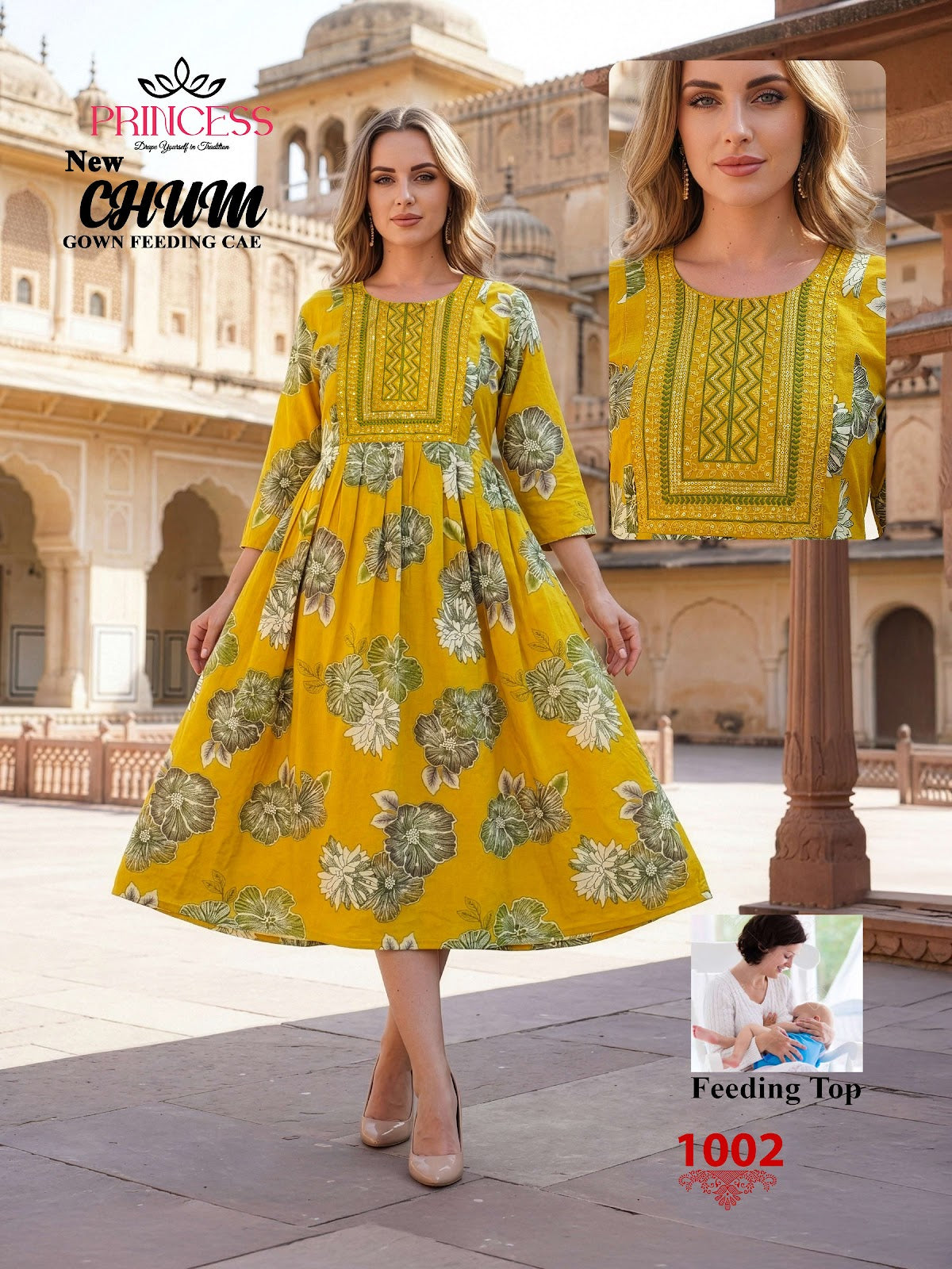 Chum Princess Creation Reyon Feeding Kurtis Exporter Gujarat