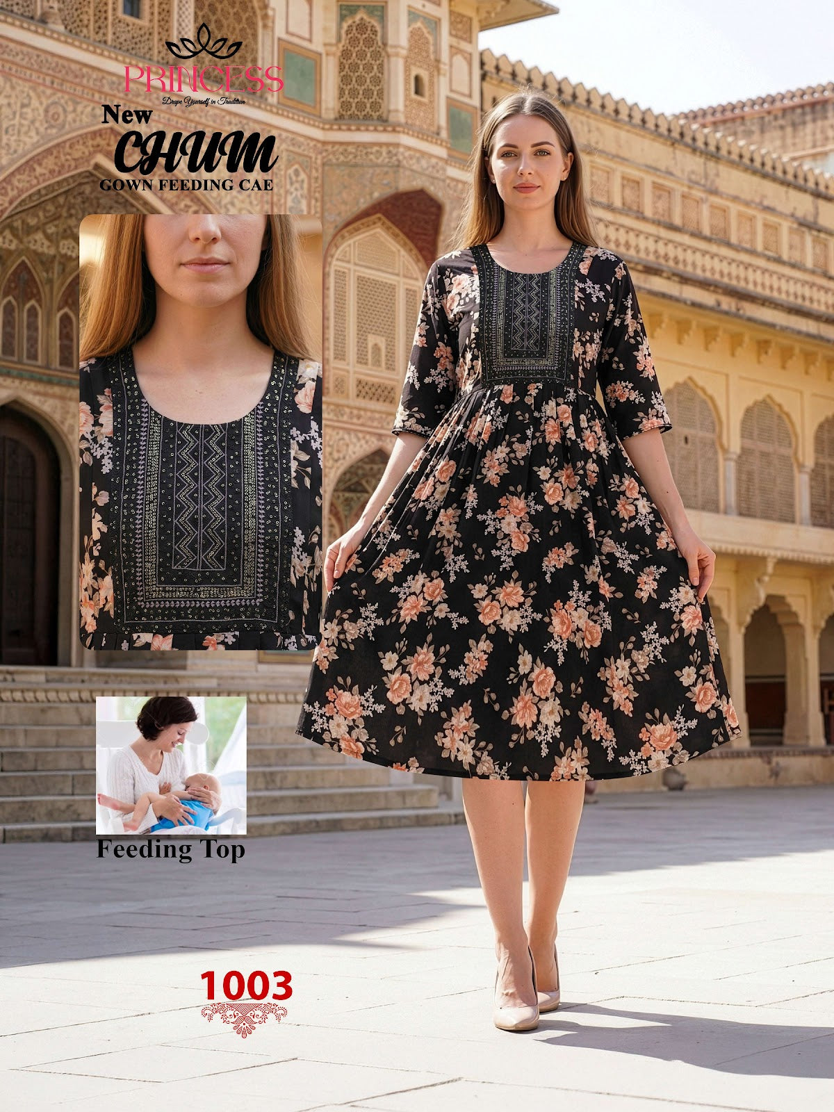 Chum Princess Creation Reyon Feeding Kurtis Exporter Gujarat