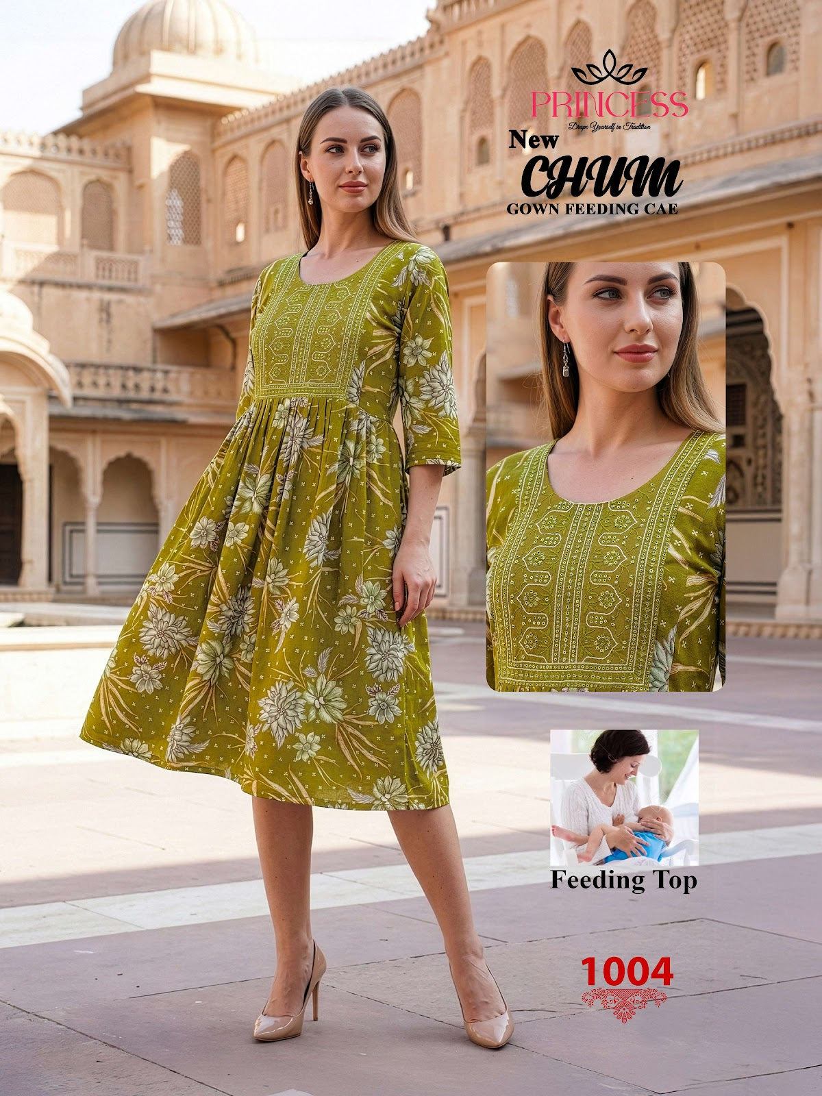 Chum Princess Creation Reyon Feeding Kurtis Exporter Gujarat