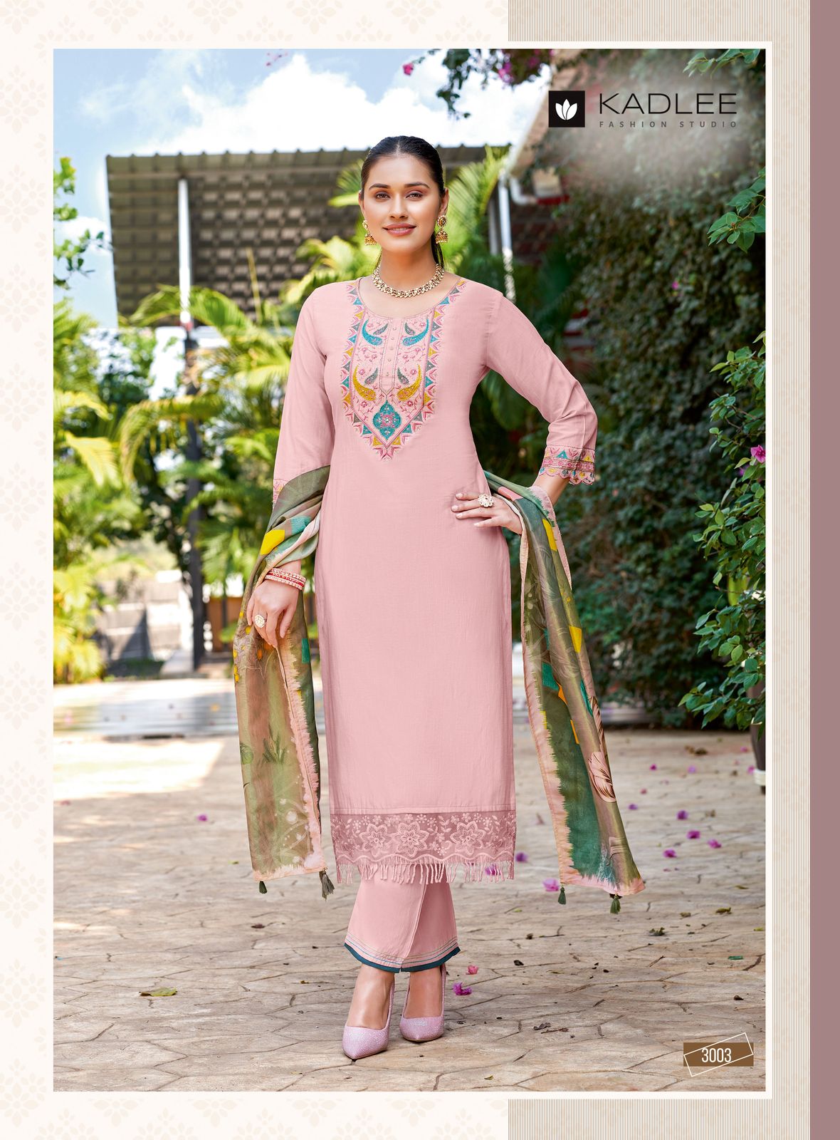 Chunari Kadlee Rayon Slub Readymade Pant Style Suits Manufacturer Gujarat