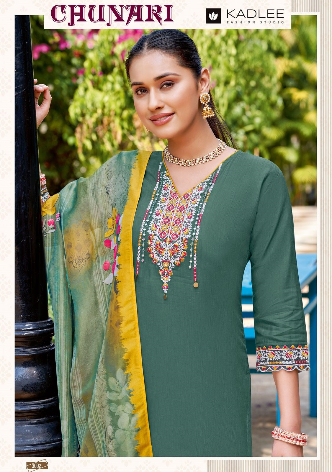 Chunari Kadlee Rayon Slub Readymade Pant Style Suits Manufacturer Gujarat