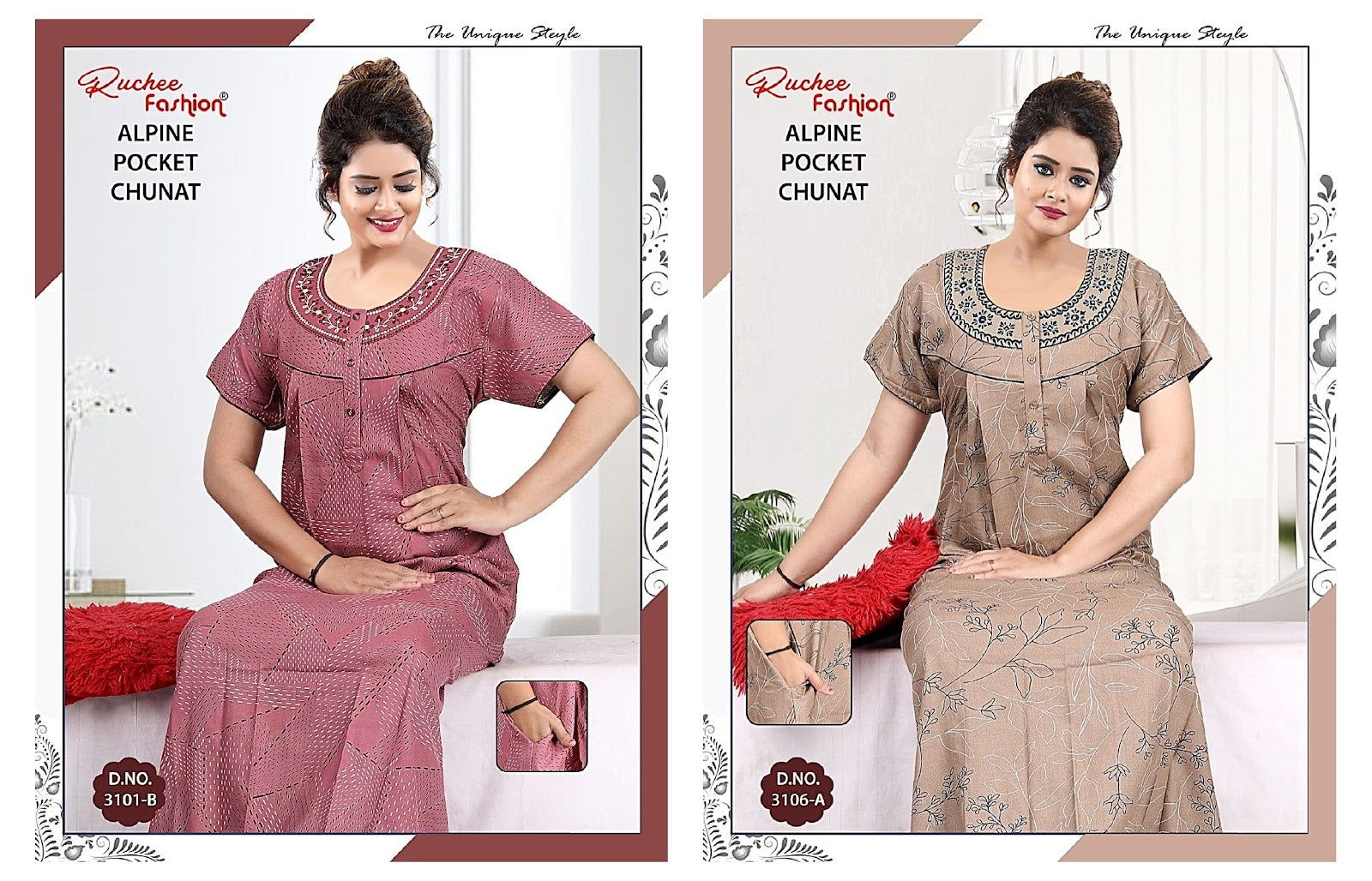 Chunat 2904 Ruchee Fashion Alpine Night Gowns Wholesale