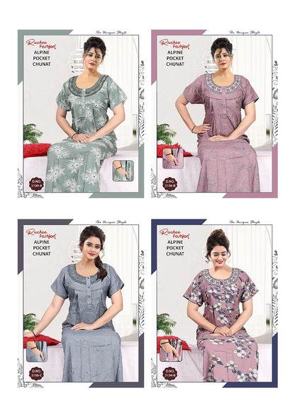 Chunat 2904 Ruchee Fashion Alpine Night Gowns Wholesale