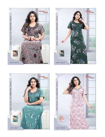 Chunat Embroidery 161025 Ruchee Fashion Alpine Night Gowns Wholesaler Gujarat