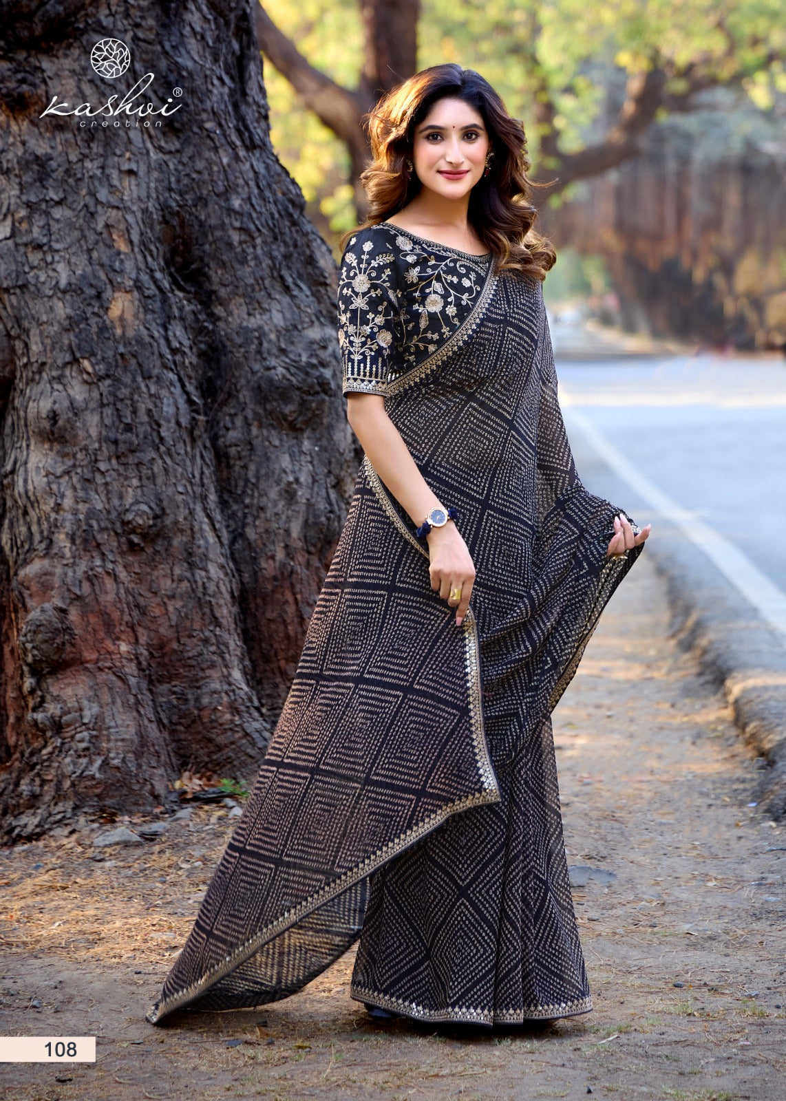 Chuneri Vol 1 Kashvi Creation Mono Georgette Sarees Wholesale