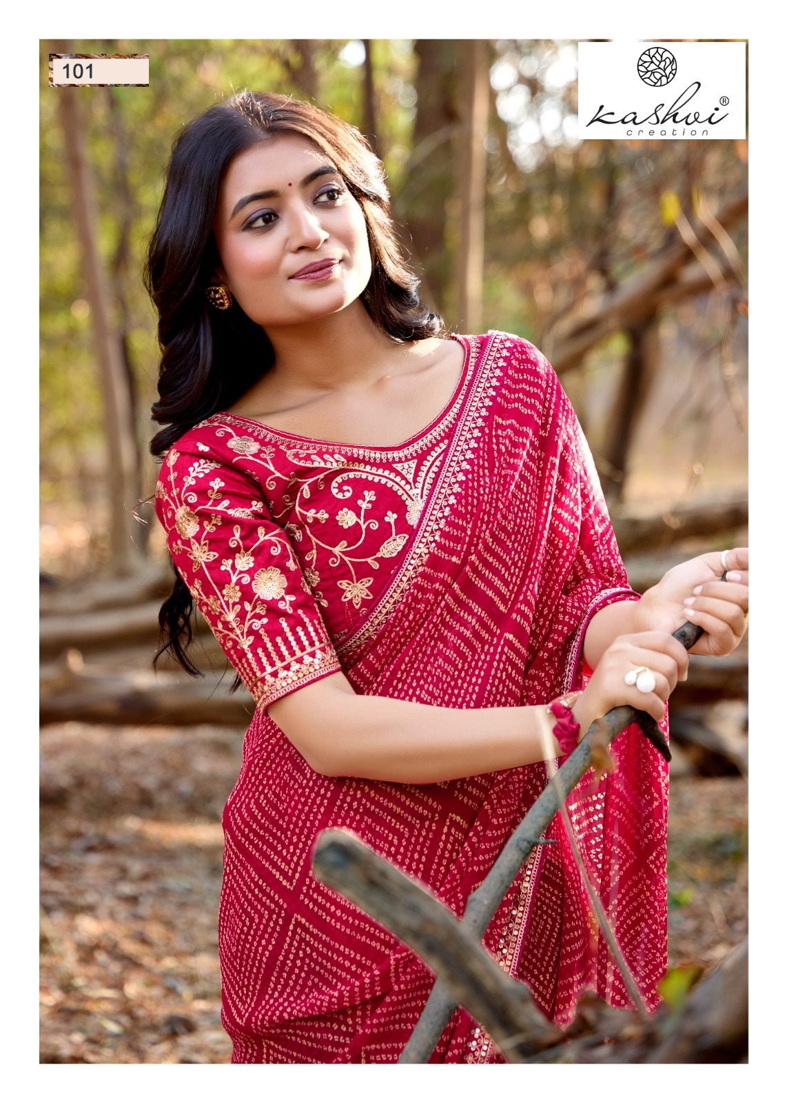 Chuneri Vol 1 Kashvi Creation Mono Georgette Sarees Wholesale