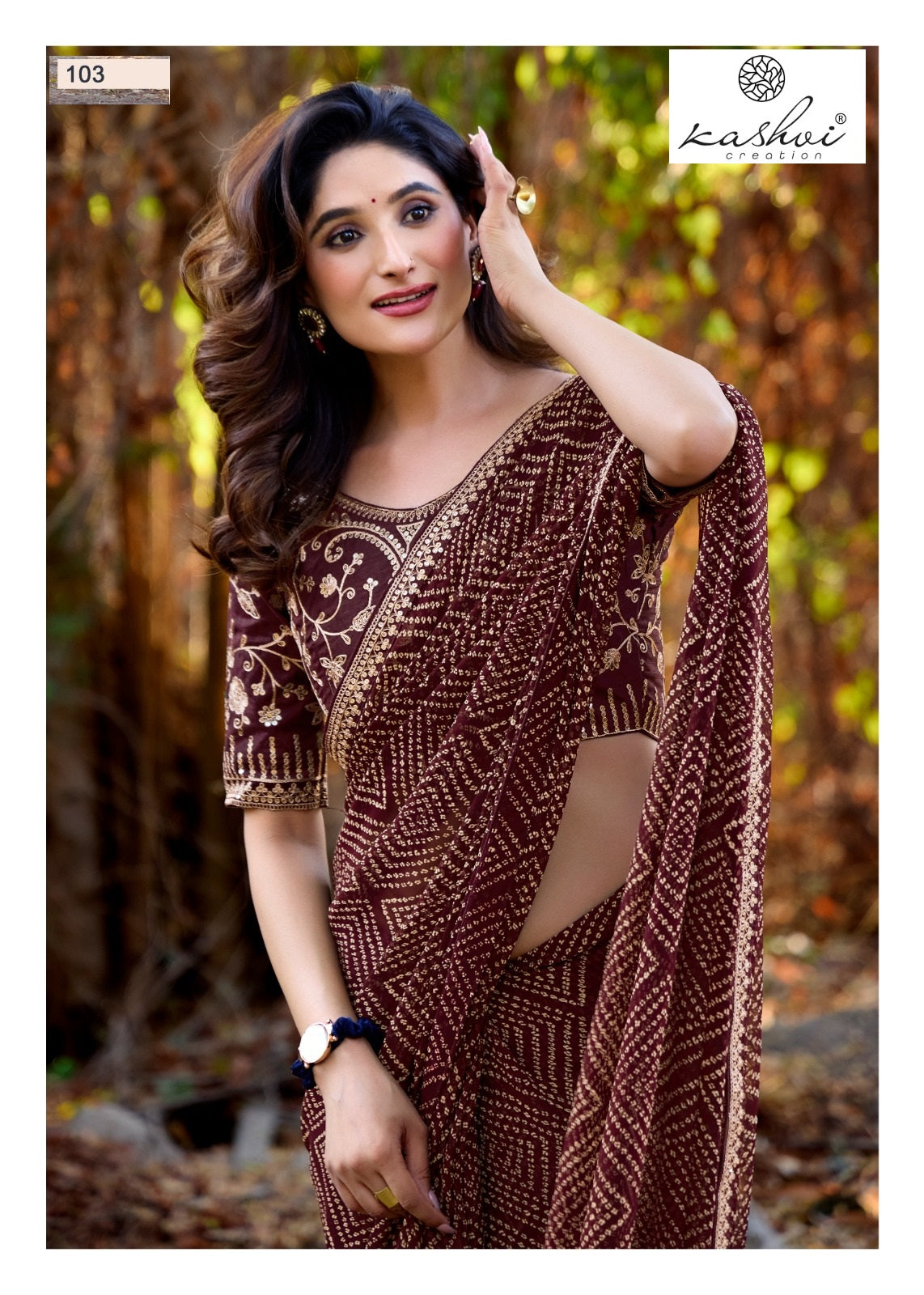 Chuneri Vol 1 Kashvi Creation Mono Georgette Sarees Wholesale