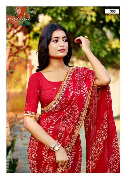 Chuneri Vol 3 Kashvi Creation Mono Georgette Sarees Manufacturer