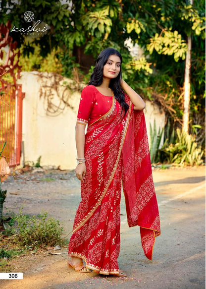 Chuneri Vol 3 Kashvi Creation Mono Georgette Sarees Manufacturer