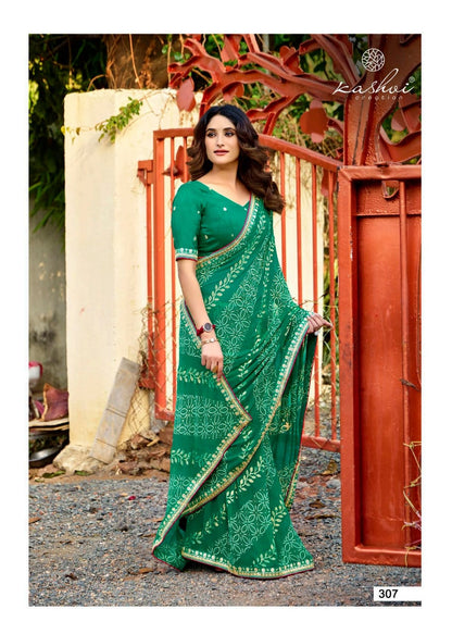 Chuneri Vol 3 Kashvi Creation Mono Georgette Sarees Manufacturer