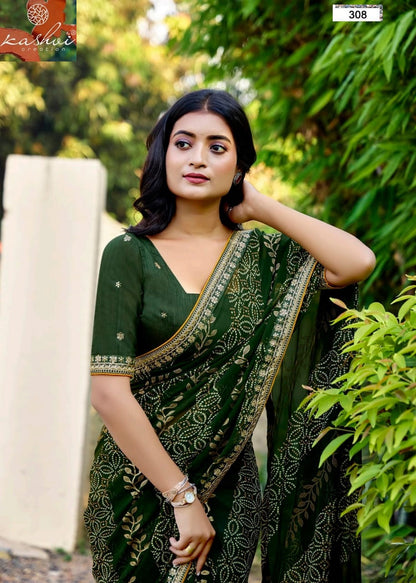 Chuneri Vol 3 Kashvi Creation Mono Georgette Sarees Manufacturer