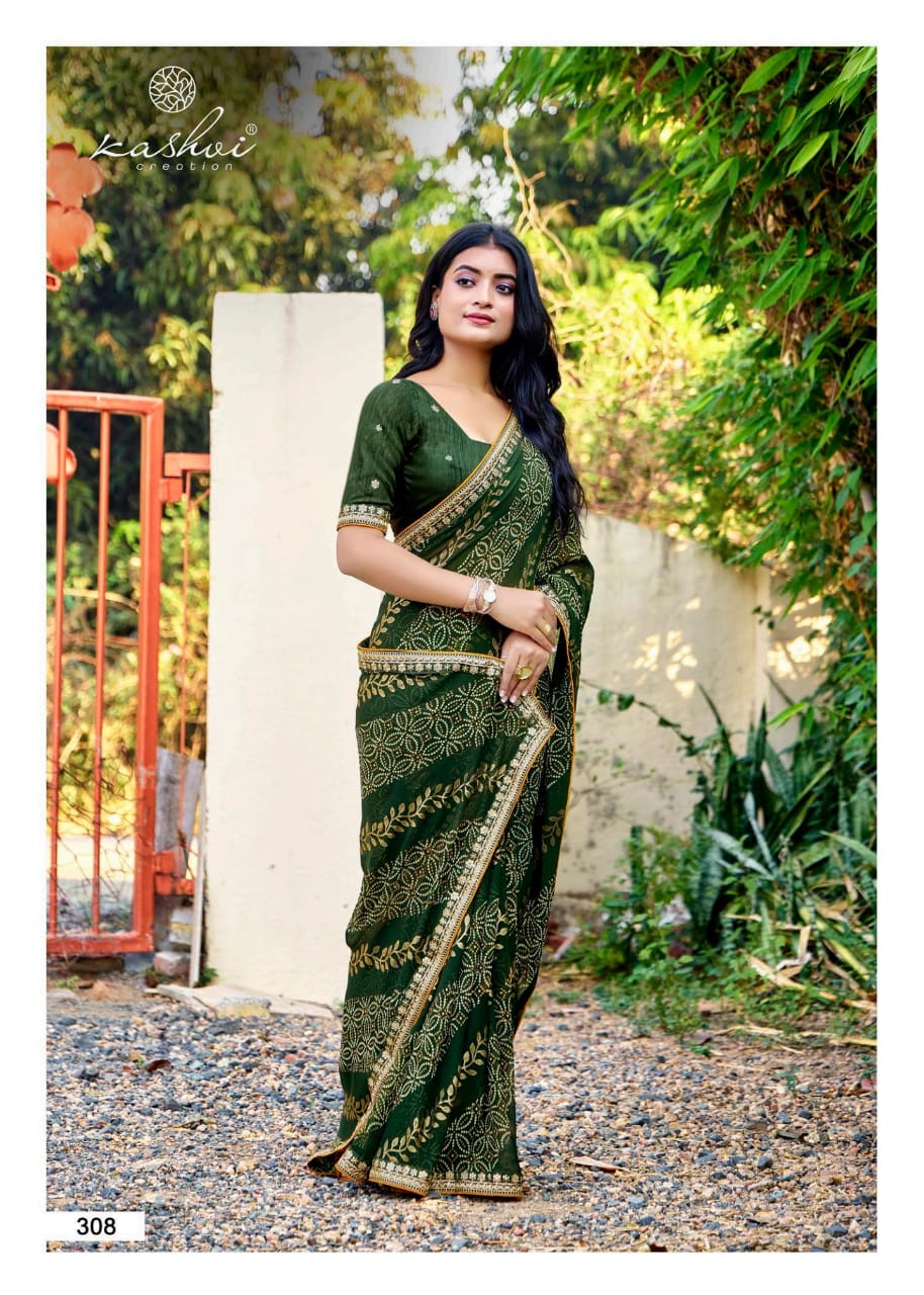 Chuneri Vol 3 Kashvi Creation Mono Georgette Sarees Manufacturer