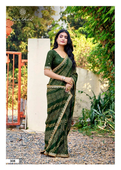 Chuneri Vol 3 Kashvi Creation Mono Georgette Sarees Manufacturer