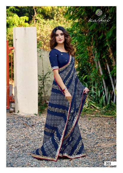Chuneri Vol 3 Kashvi Creation Mono Georgette Sarees Manufacturer