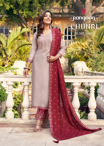 Chunri Rangoon Viscose Readymade Pant Style Suits Manufacturer Gujarat