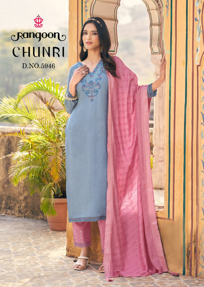 Chunri Rangoon Viscose Readymade Pant Style Suits Manufacturer Gujarat