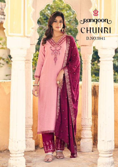 Chunri Rangoon Viscose Readymade Pant Style Suits Manufacturer Gujarat