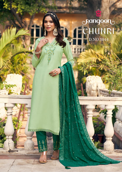 Chunri Rangoon Viscose Readymade Pant Style Suits Manufacturer Gujarat