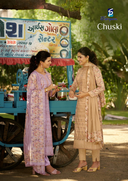 Chuski Sargam Prints Pure Jam Pant Style Suits Wholesale Price