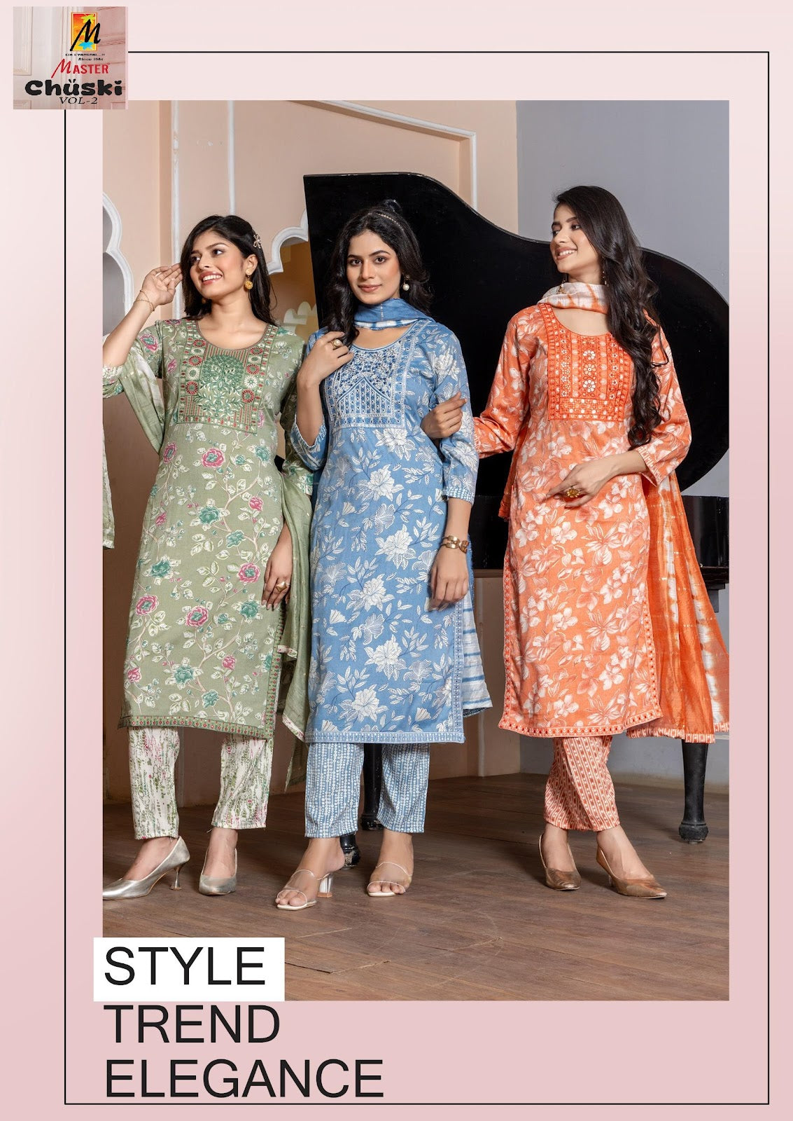 Chuski Vol 2 Master Capsule Print Readymade Pant Style Suits Wholesale Rate
