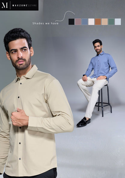 Ci J F1 2395 Full Sleeves Maxzone Clothing Lycra Mens Shirts Manufacturer India