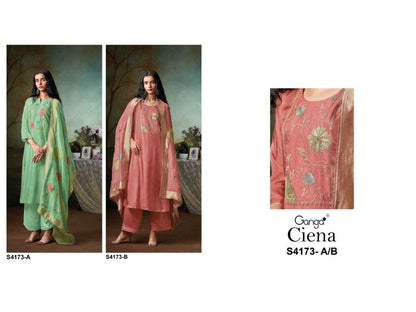 Ciena 4173 Ganga Pure Bemberg Pant Style Suits Exporter Ahmedabad