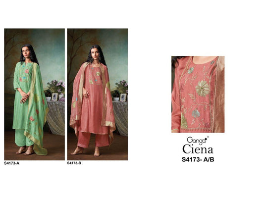Ciena 4173 Ganga Pure Bemberg Pant Style Suits Exporter Ahmedabad