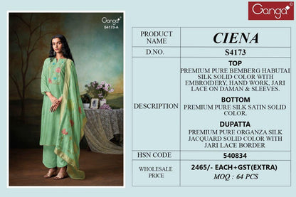 Ciena 4173 Ganga Pure Bemberg Pant Style Suits Exporter Ahmedabad