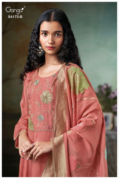 Ciena 4173 Ganga Pure Bemberg Pant Style Suits Exporter Ahmedabad