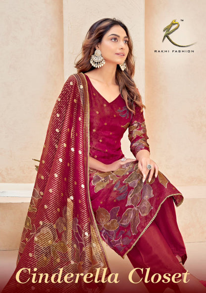 Cinderella Closet Rakhi Fashion Jacquard Pant Style Suits Exporter