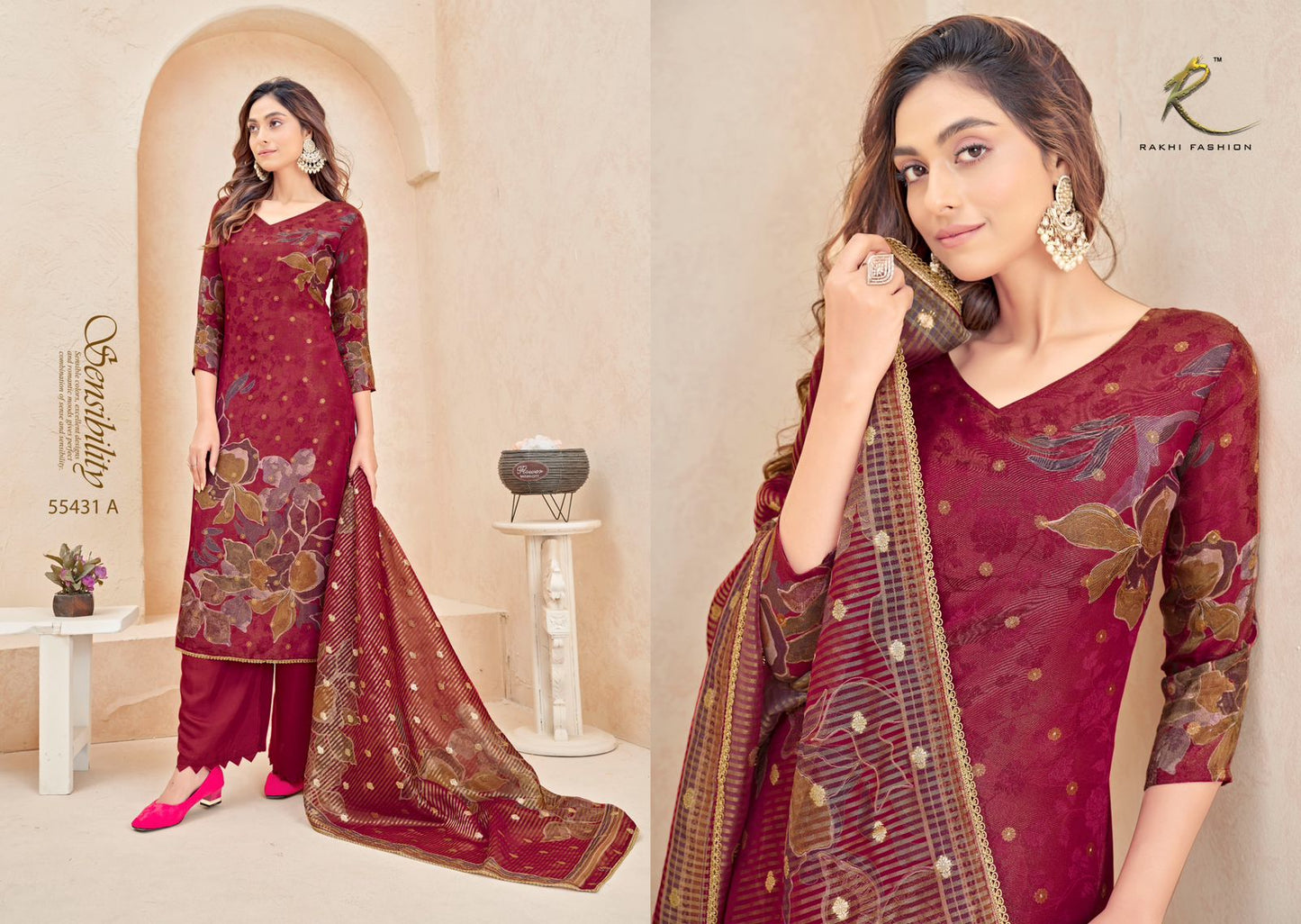Cinderella Closet Rakhi Fashion Jacquard Pant Style Suits Exporter