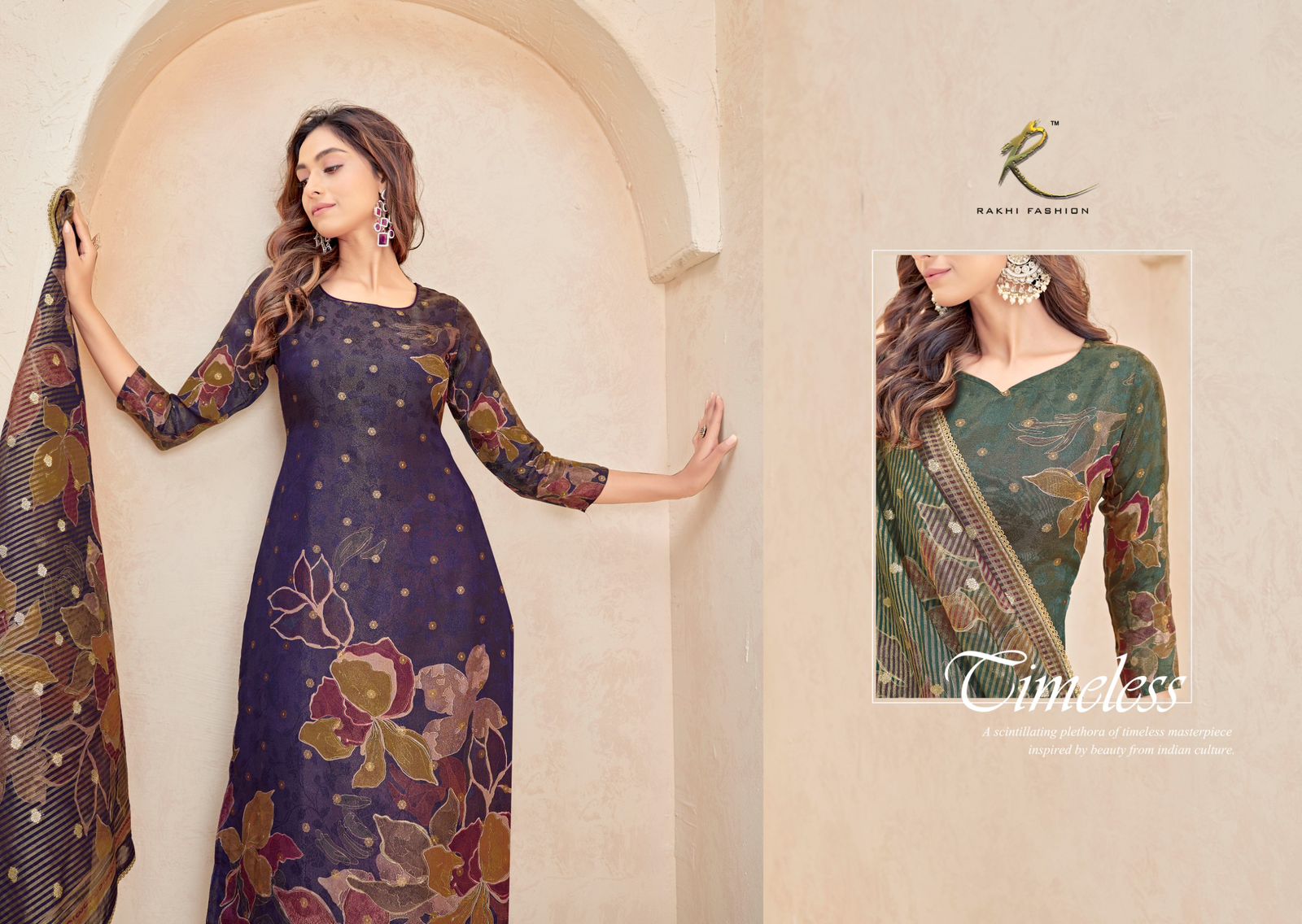 Cinderella Closet Rakhi Fashion Jacquard Pant Style Suits Exporter