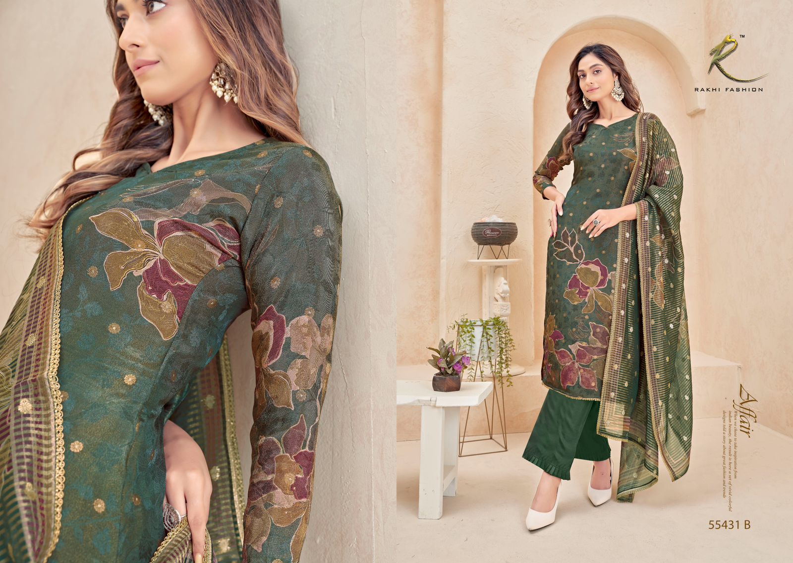 Cinderella Closet Rakhi Fashion Jacquard Pant Style Suits Exporter