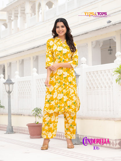 Cinderella Vol 2 Tips Tops Heavy Reyon Co Ord Set Supplier Ahmedabad