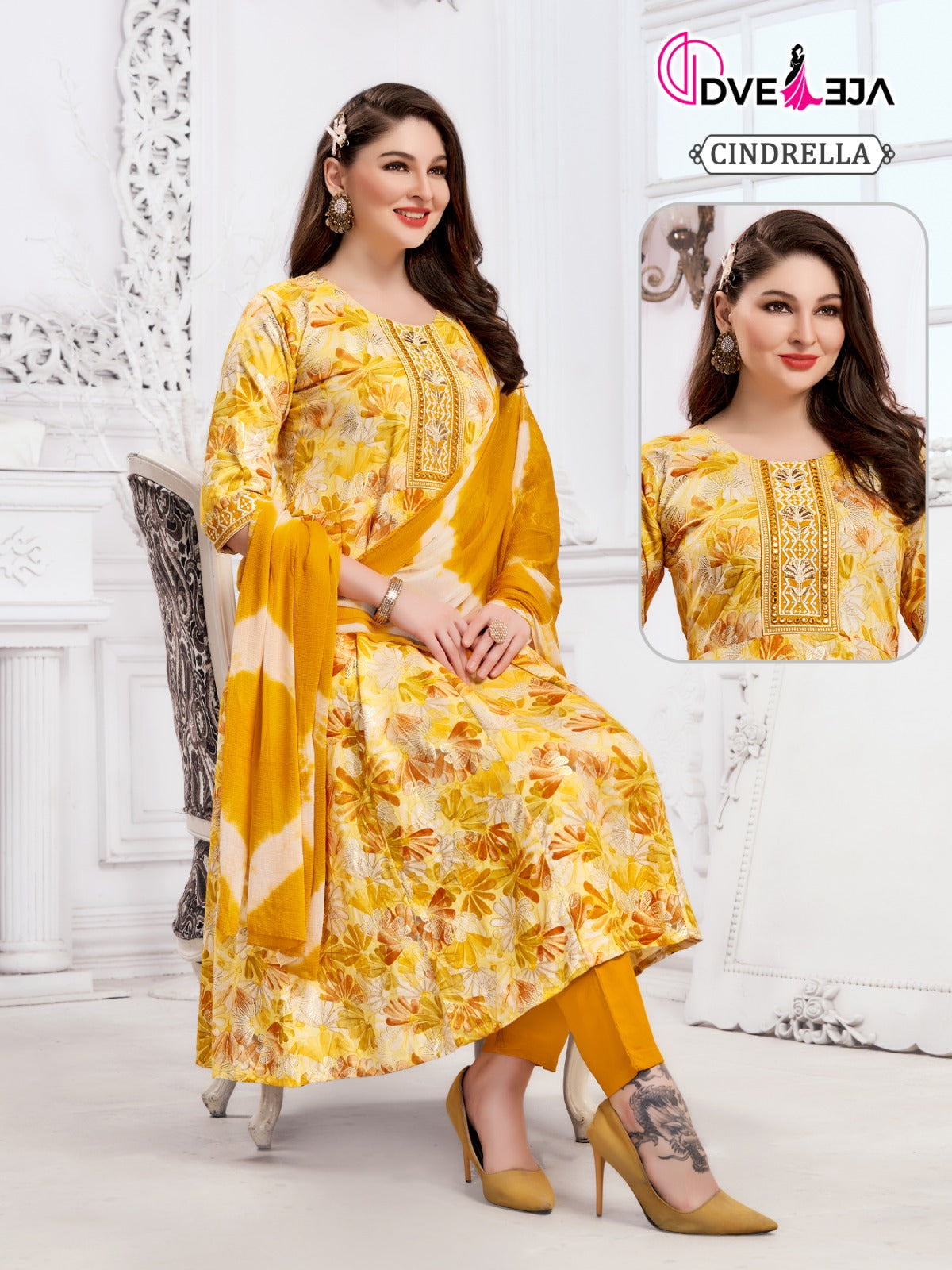 Cindrella - 2406 Dveeja Fashion Rayon Readymade Anarkali Suits Manufacturer Gujarat