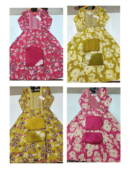 Cindrella 2405 Dveeja Fashion Rayon Foil Readymade Anarkali Suits Supplier