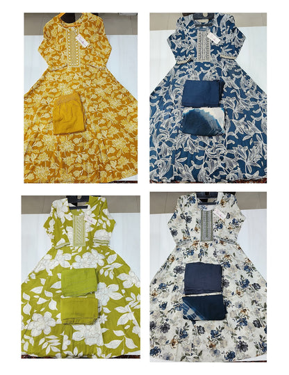 Cindrella 2405 Dveeja Fashion Rayon Foil Readymade Anarkali Suits Supplier