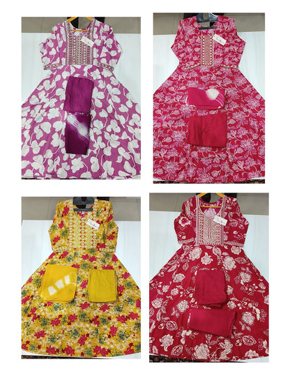 Cindrella 2405 Dveeja Fashion Rayon Foil Readymade Anarkali Suits Supplier