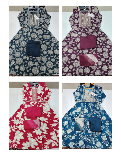 Cindrella 2405 Dveeja Fashion Rayon Foil Readymade Anarkali Suits Supplier