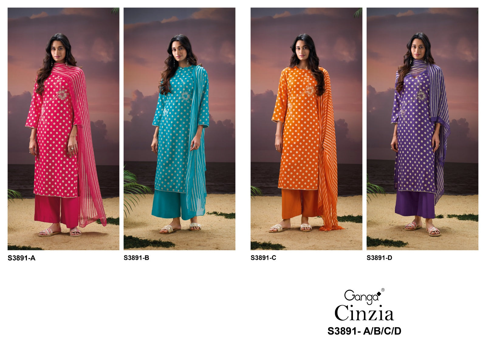 Cinzia 3891 Ganga Pashmina Suits Supplier
