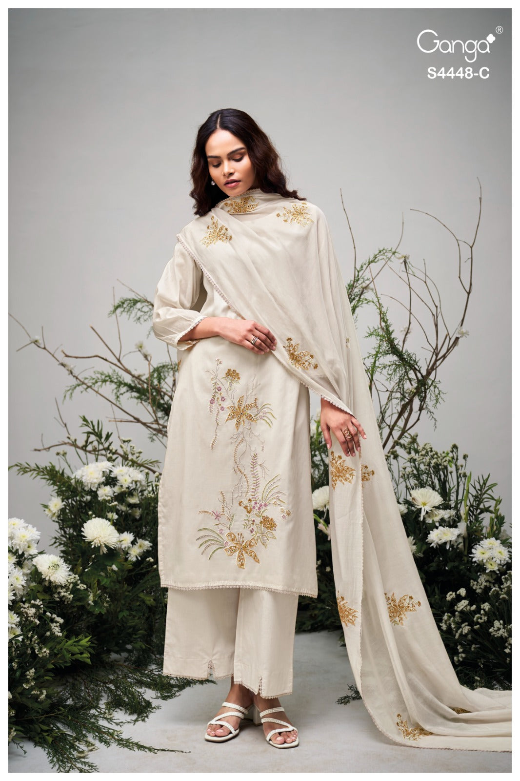 Cireen 4448 Ganga Mul Plazzo Style Suits Supplier India