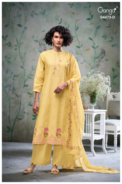 Cirel 4473 Ganga Cotton Plazzo Style Suits Exporter India