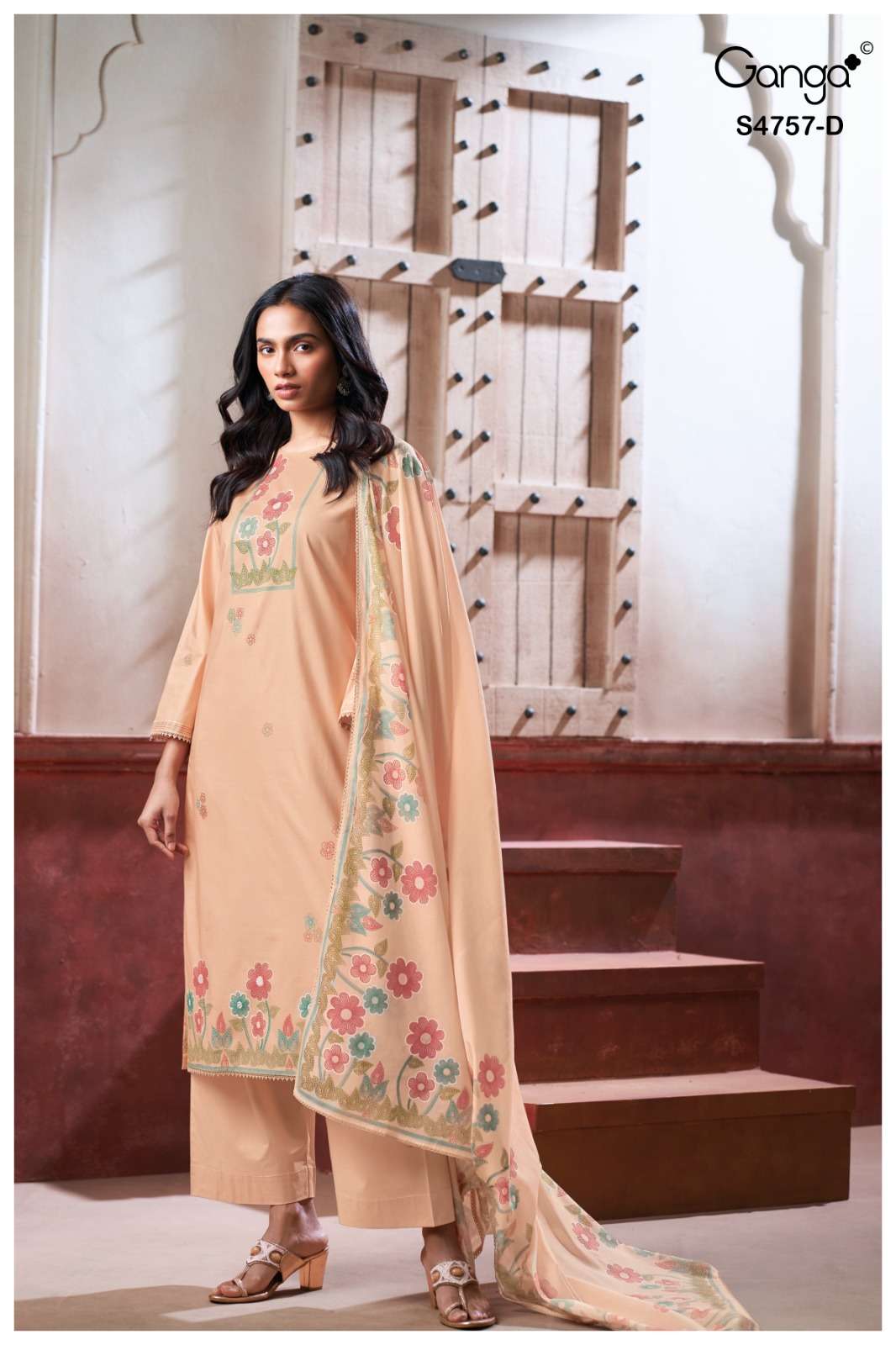 Cirelia S4757 Ganga Cotton Plazzo Style Suits Supplier Ahmedabad