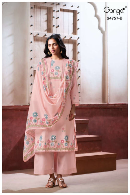 Cirelia S4757 Ganga Cotton Plazzo Style Suits Supplier Ahmedabad