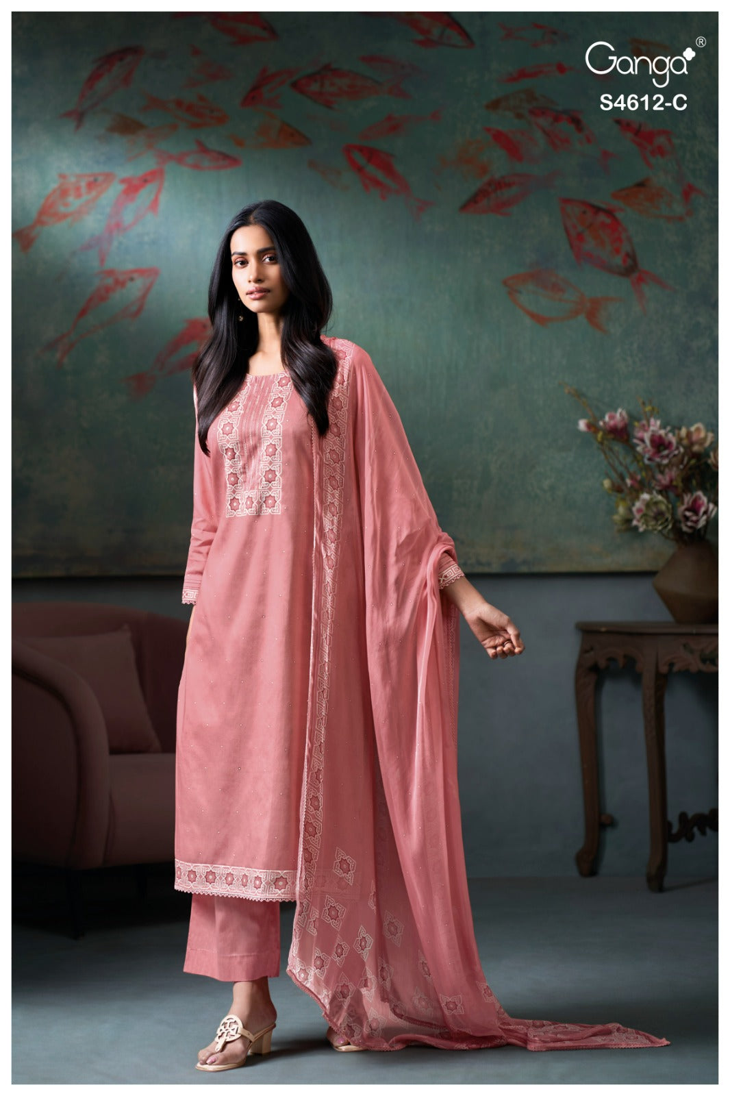 Cirona 4612 Ganga Cotton Satin Pant Style Suits Manufacturer India