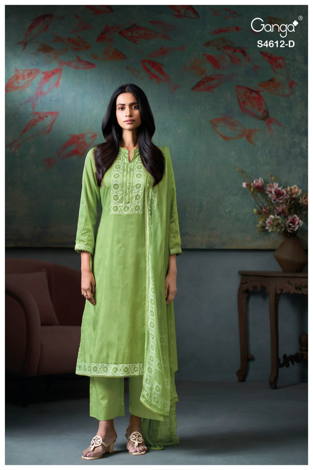 Cirona 4612 Ganga Cotton Satin Pant Style Suits Manufacturer India