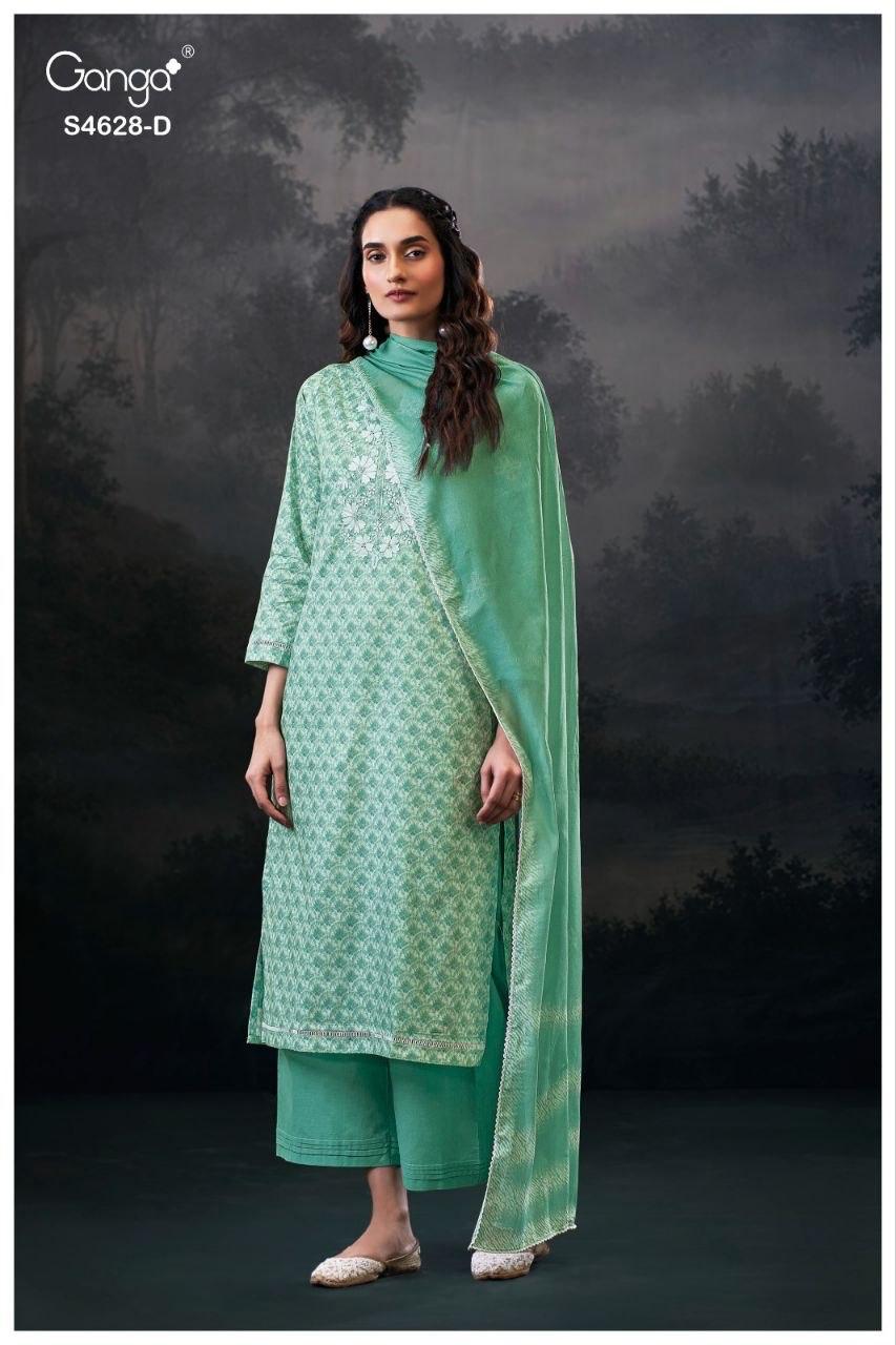 Citrina 4628 Ganga Cotton Plazzo Style Suits Exporter India