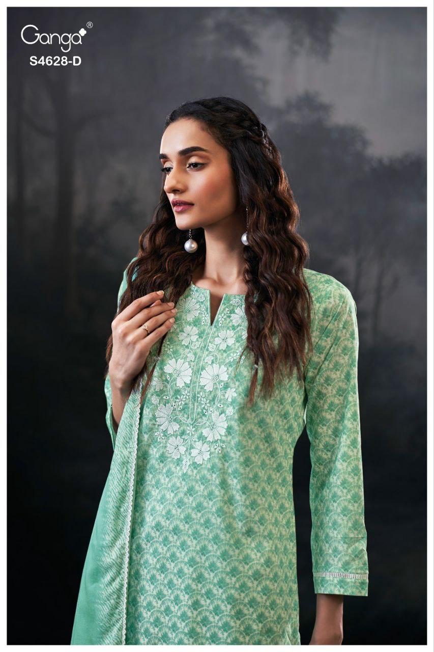 Citrina 4628 Ganga Cotton Plazzo Style Suits Exporter India